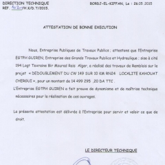 Attestation de bonne exécution