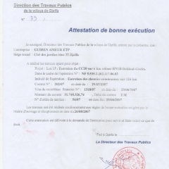 Attestation de bonne exécution