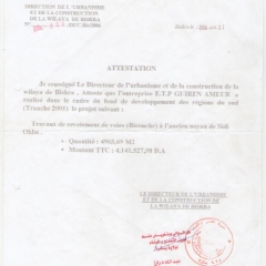 Attestation de bonne exécution