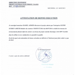 Attestaion de bonne exécution
