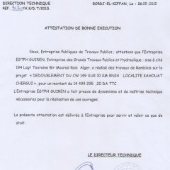 Attestation de bonne exécution