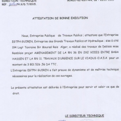 Attestation de bonne exécution