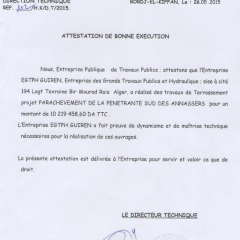 Attestation de bonne exécution